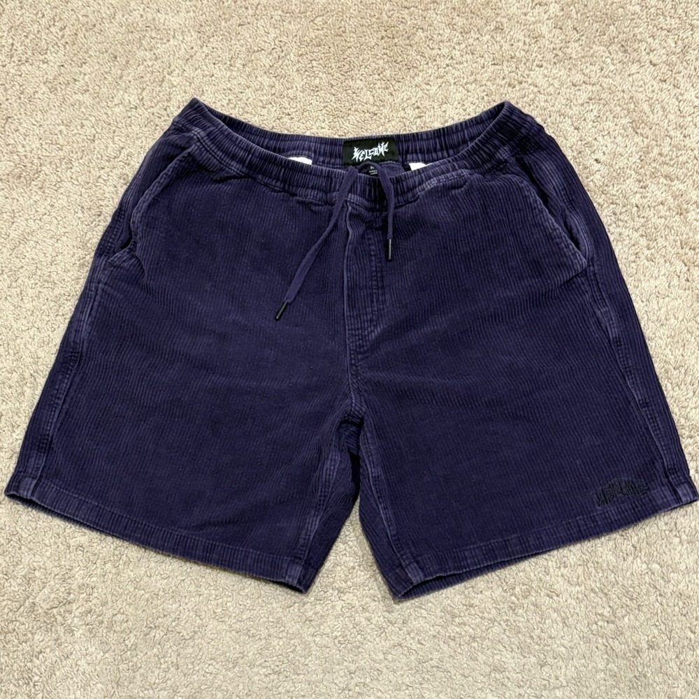 Welcome Skateboards Hydra Corduroy Shorts Mens Medium Purple Baggy Drawsting
